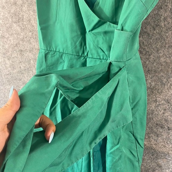 Lovers and Friends Dress Small Green Wrap V-Neck Sleeveless High Low Midi Orchid - Picture 7 of 16